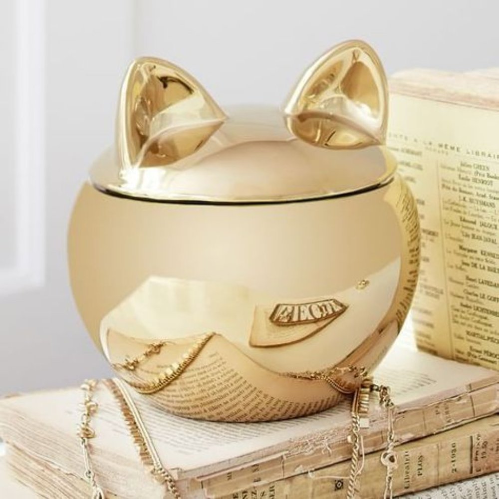 The Emily & Meritt Gold Cat Canister